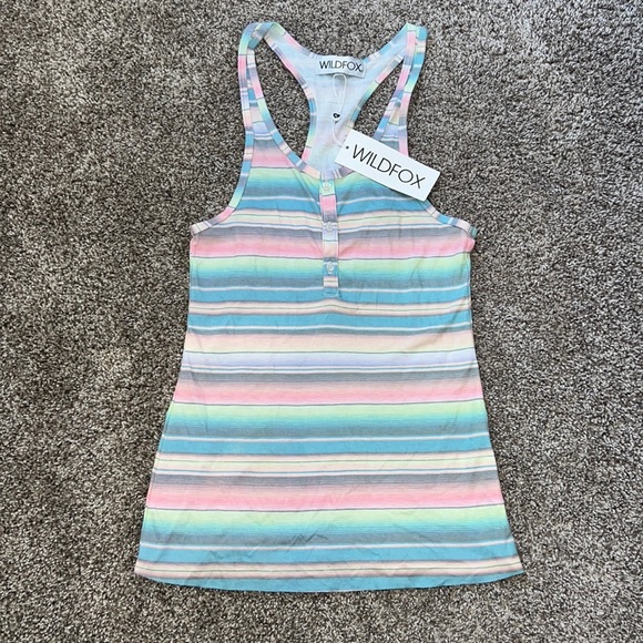 NWT Wildfox Stripe Racerback Tank - Picture 2 of 7